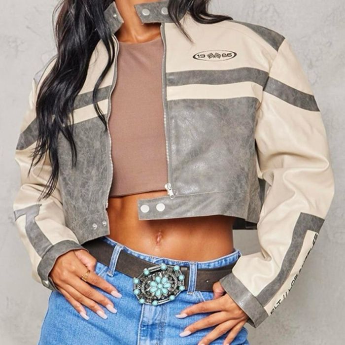 Шкіряна куртка в стилі moto jacket від бренду Prettylittlething