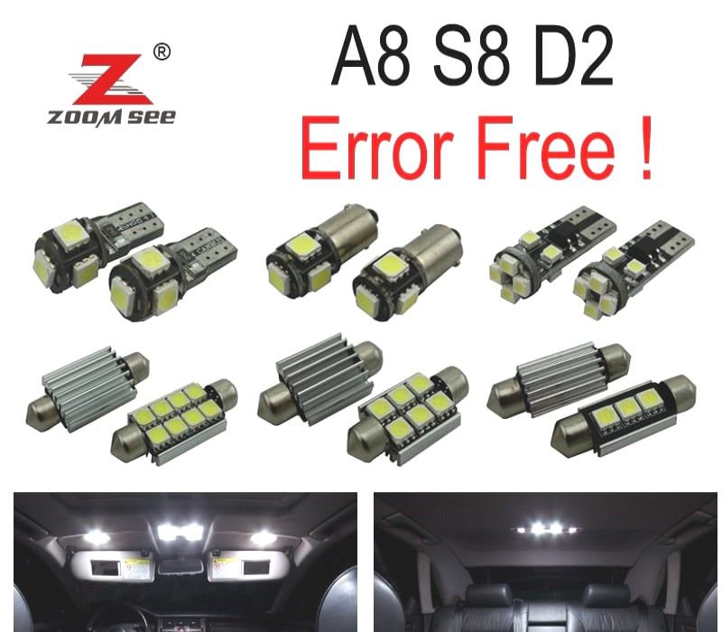 KIT COMPLETO DE 31 LÂMPADAS LED INTERIOR AUDI A8 S8 D2 QUATTRO 1997 -2002