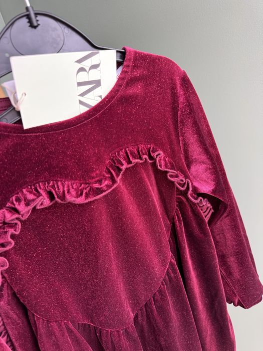 Нова сукня Zara на дівчинку 5,6 років, 116см,вельвет , святкова,