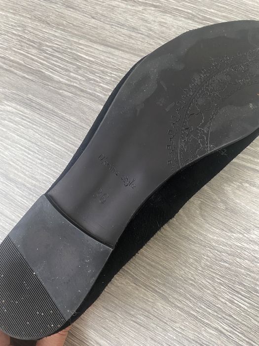 Балетки замшеві чорні р36 / туфлі жіночі