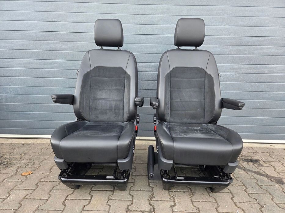 VW T6 MULTIVAN HIGHLINE fotel pasażera przód skóra alcantara