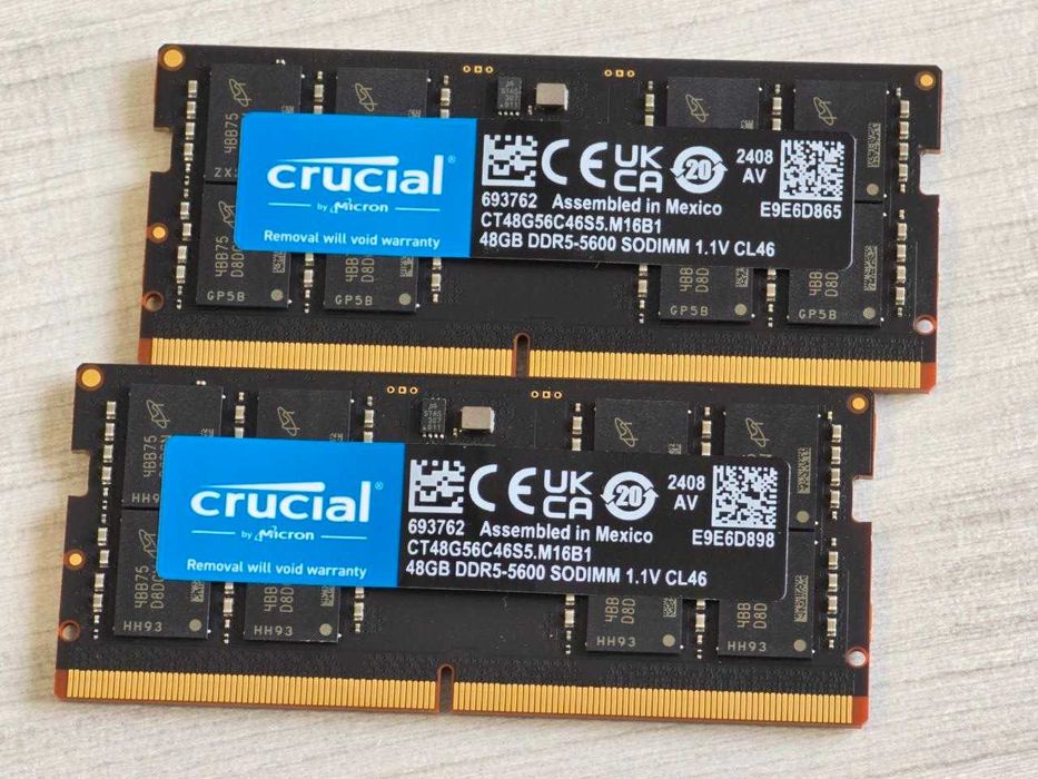 Crucial 96GB (2x48GB) SO-DIMM DDR5 5600 (CT48G56C46S5.M16B1) оперативна пам'ять для ноутбука