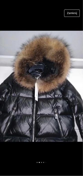 Kurtka puchowa cieplutka z jenotem z kapturem super