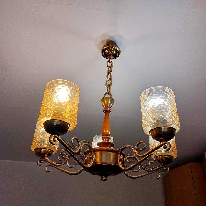 Żyrandol mosiężny - lampa sufitowa