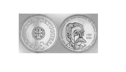 Portugal moeda comemorativa 5 euros Camilo Castelo Branco
