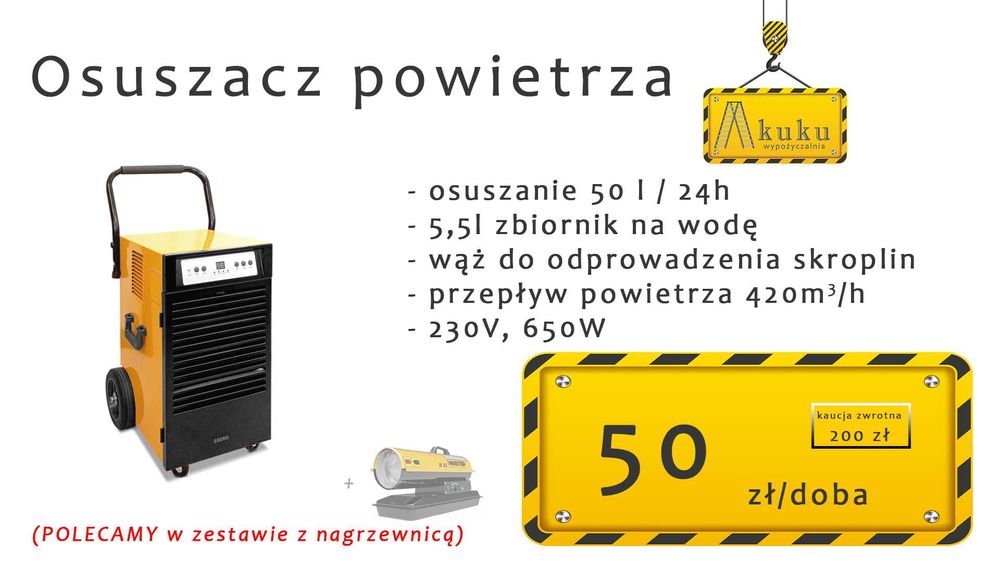 Osuszacz powietrza budowlany profesjonalny mocny GWARANCJA ZADOWOLENIA