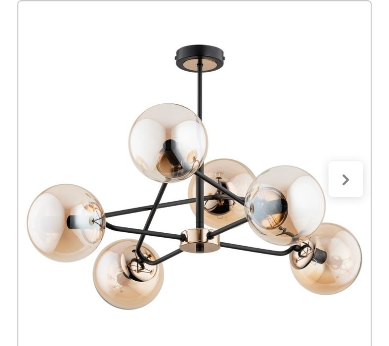 Lampa wisząca Sagito kule loft złoty czarny mosiądz biuro salon