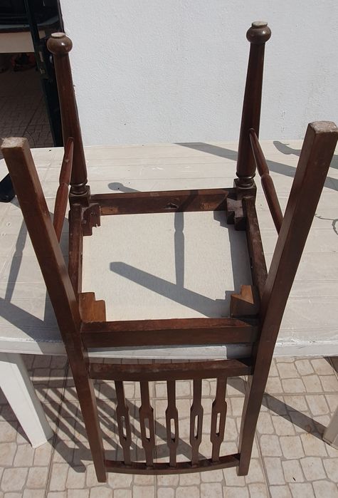 Conjunto ​4 Cadeiras de Sala de Jantar em Madeira Maciça / Vintage Retro