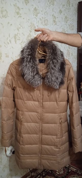 Пуховик натуральний, хутро, 46-48 розмір