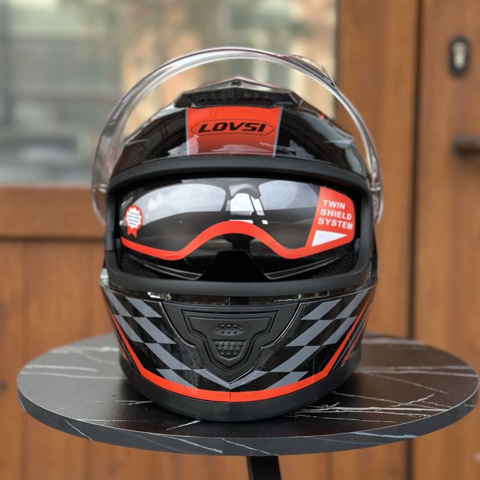 Мотошолом інтеграл LOVSI + подарунок / вбудовані окуляри / мотошлем