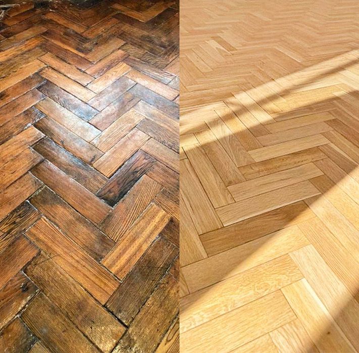 Циклевание паркетных полов. Циклевка, шлифовка крашенного паркета.