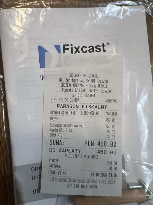 Orteza zegarowa stawu lokciowego dla dzieci Fixcast Braces