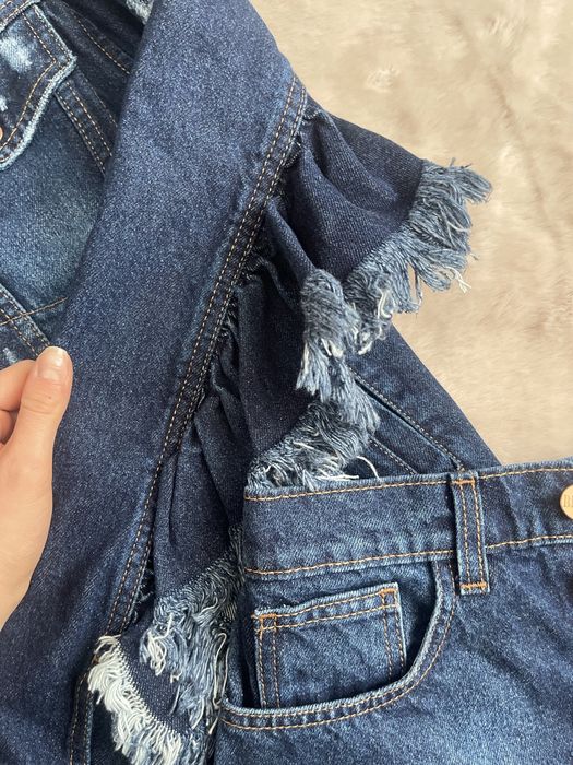 Nowy zestaw komplet Bizuu kurtka spódnica jeansowa XS