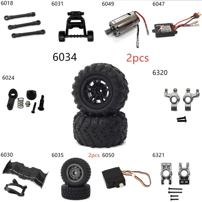 Запчастини для RC машинок SG116 / SCY 16101 / JJRC Q130 та інших моделей 1:16