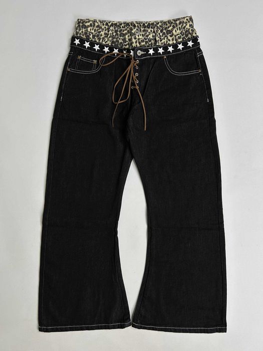 Джинси DETW Leopard Print Original Cow Scimitar Stacked Jeans штаны