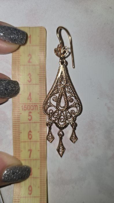 Сережки вишукані філігранні підвіски золото 583