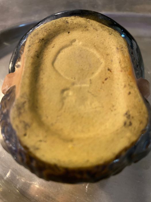 Paliteiro e tinteiro Zé Povinho Avelino Belo Caldas da Rainha 7 cm XIX