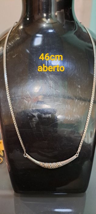 Colar gargantilha prata e ouro.