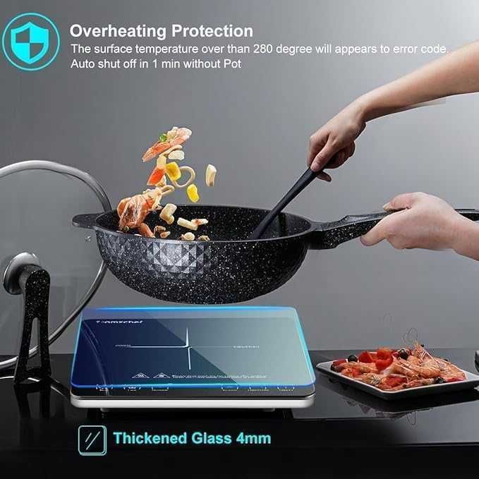 AMZCHEF Pojedyncza Wolnostojąca Płyta Indukcyjna  2000 W Timer  (529b)