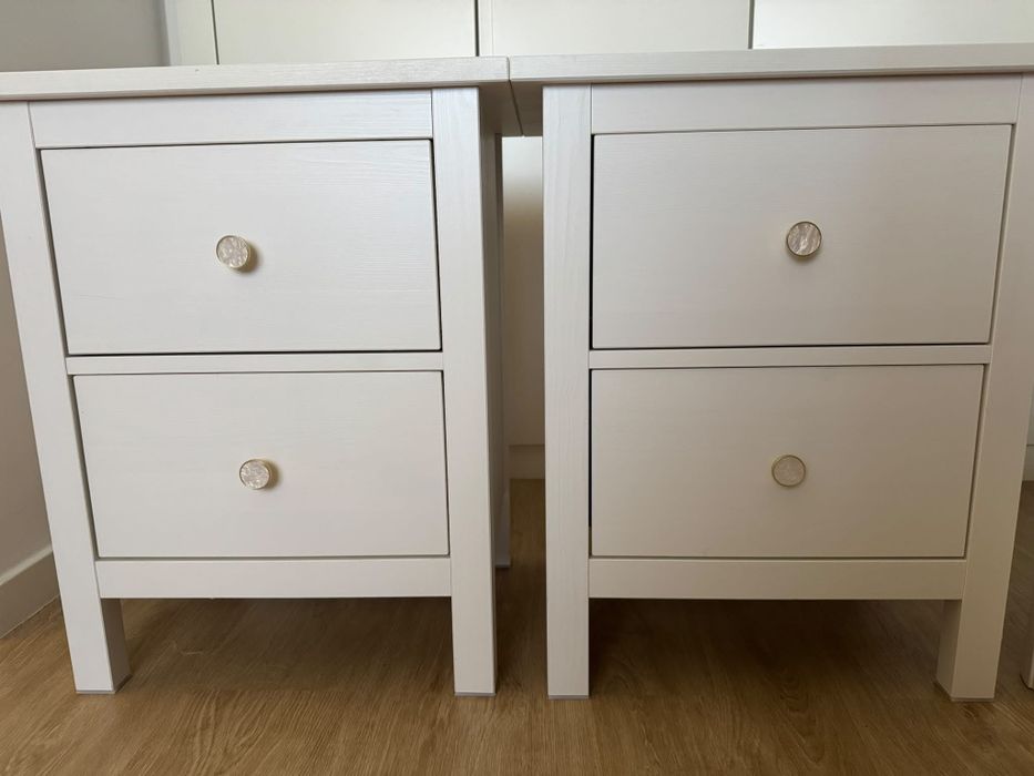 2 Mesas de Cabeceira Hemnes Ikea Brancas