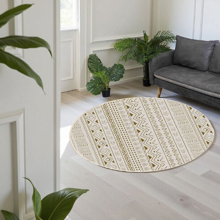 NOWY Dywan okrągły Villago NOVO Sahara 200x200 cm beżowy orientalny