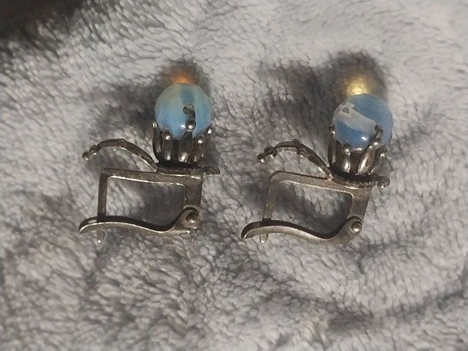 Серьги сережки женские с лунным камнем
