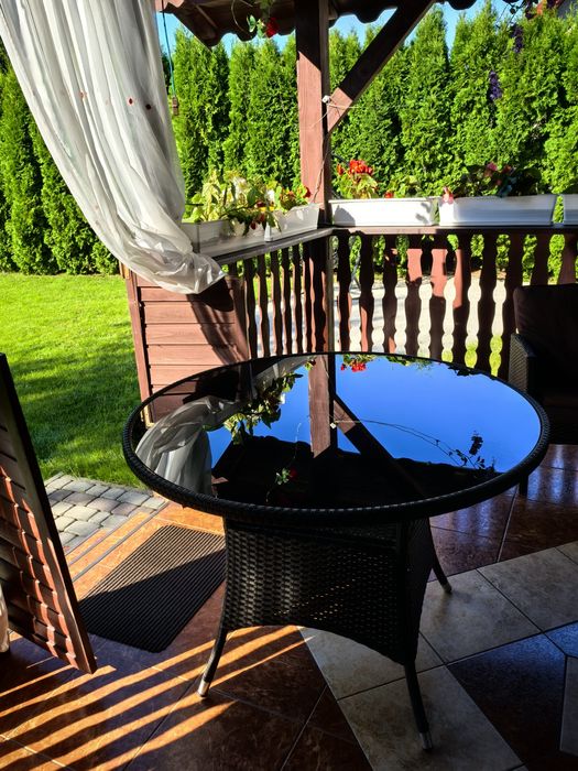 Stół  ogrodowy okrągły duży 105 cm średnica Jutlandia