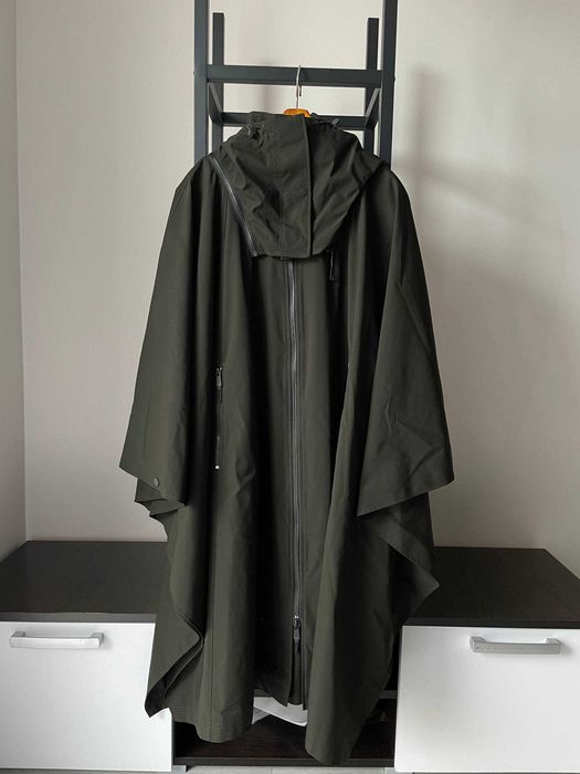 Trencz pelerynowy płaszcz ZARA ZW hydrofobowy przeciwdeszczowy peleryna water repellent cape trench coat