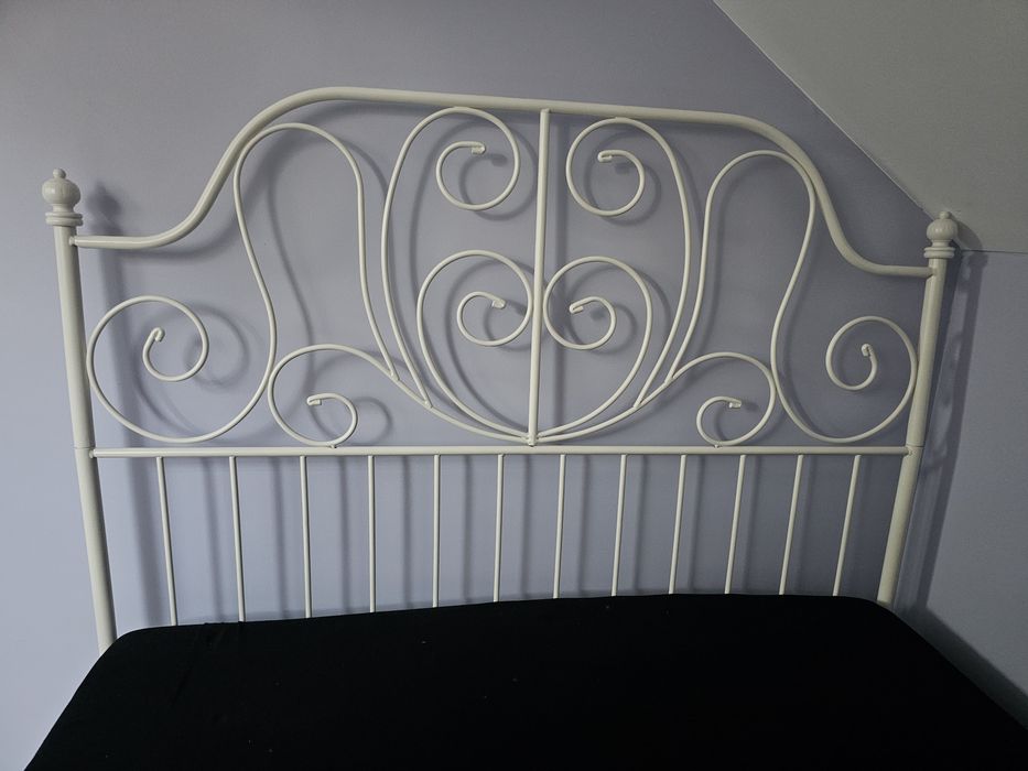 Łóżko ikea leirvik 140cm  metalowe białe rama + stelaż