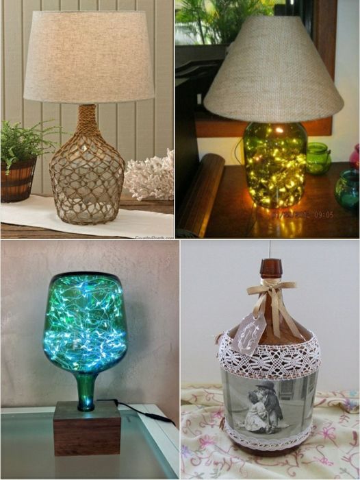 Garrafões Vidro Cor Mel ou Verde para Iluminação de Natal ou Macramé