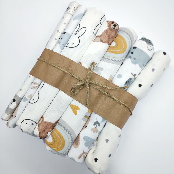 Пелюшки дитячі бавовняні фланелеві муслінові непромокаючі пеленки