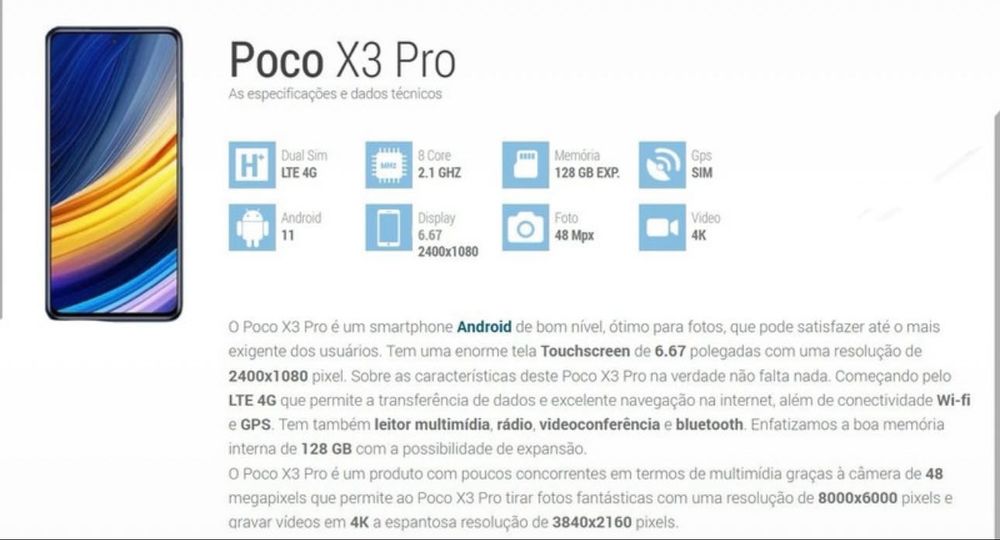 Poco X3 Pro - Telemóvel