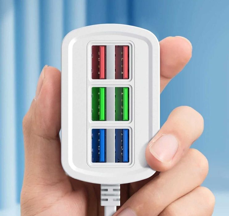 6-Port USB Charging Station with Adaptive Fast Charging — New