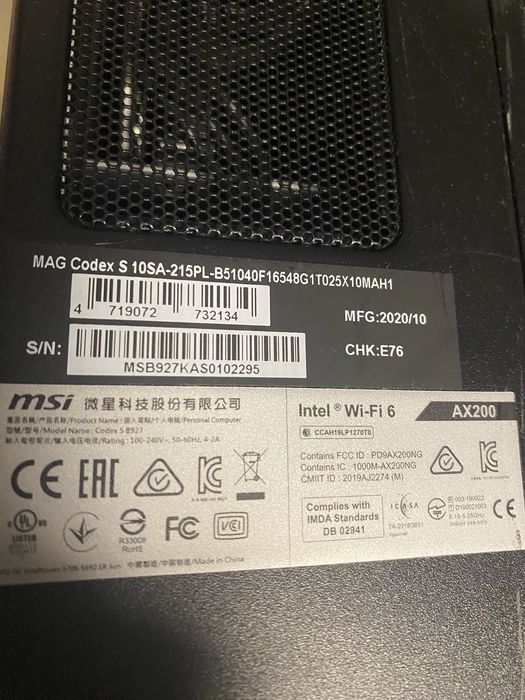 Komputer MSI Codex S  gamingowy