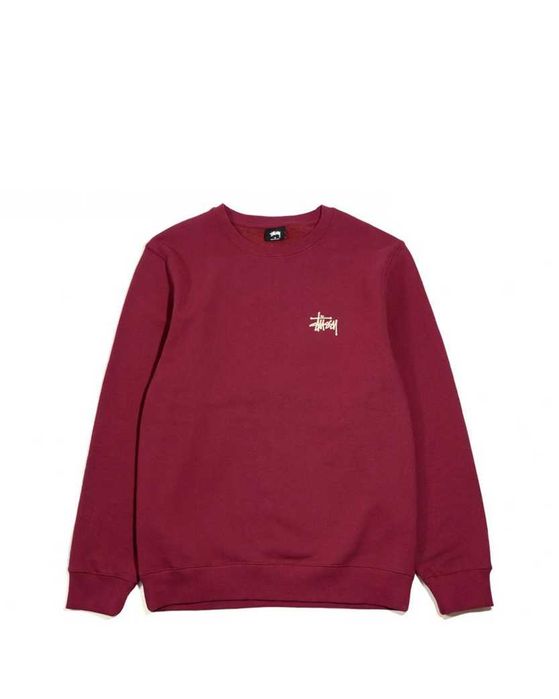 Світшот STUSSY Basic Crew Sweat Burgundy \ White