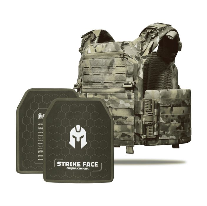 Бронежилет 6КЛАС, Комплект - керамічні плити SPECPROM 6кл, плитоноска.