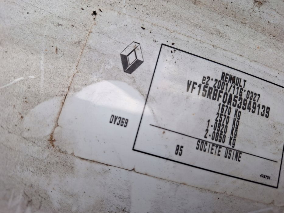 renault clio 4 iv białe ov369 0v369 drzwi tył lewe 5d