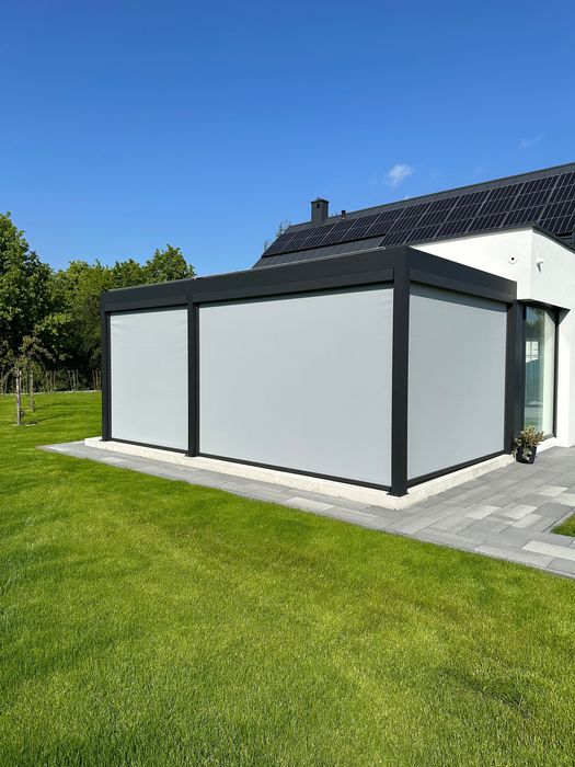 Pergole Tarasowe 4x7 z MONTAŻEM, Automatyczny Dach i Oświetlenie LED