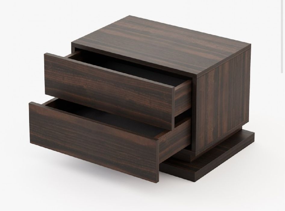 Mesa de cabeceira Las Kasas,  2 gavetas madeira cor wengue  -