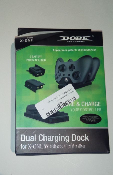 Base Carregador de comandos Xbox One + 2 baterias Branco ou Preto
