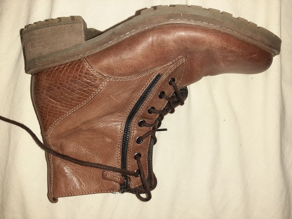 Trzewiki skórzane  brązowe, LEONE