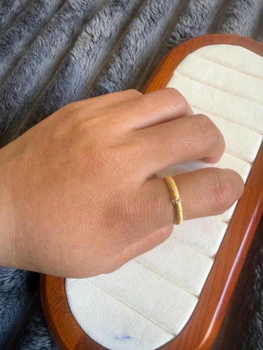 Anel Estreito em Prata 925 Escovada Empilhável Artesanal Tamanho ring