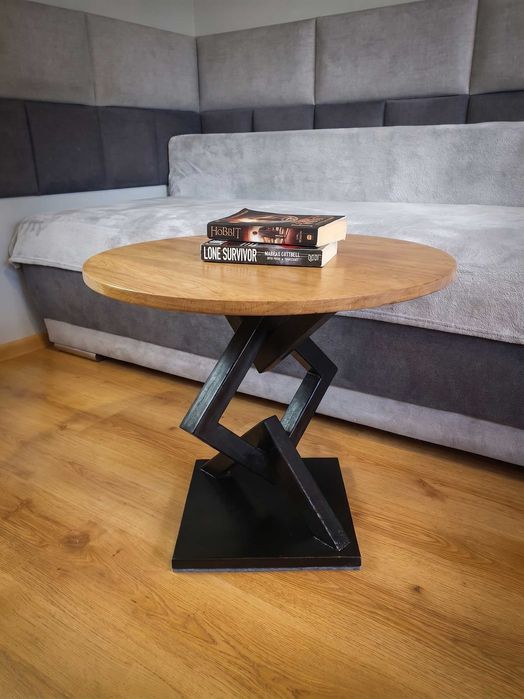 Stolik kawowy | Dąb + stal | Loft