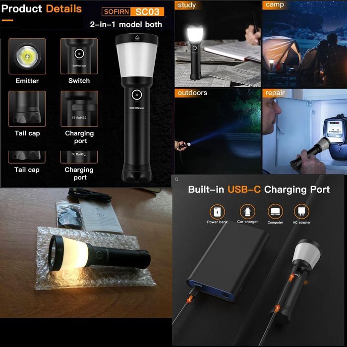 Фонари Sofirn IF24, SP33v3, SC21, SC03, SC33