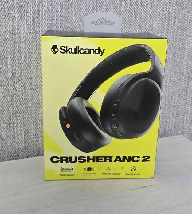 Бездротові Bluetooth навушники Skullcandy Crusher ANC 2 True Black (Оригінал)