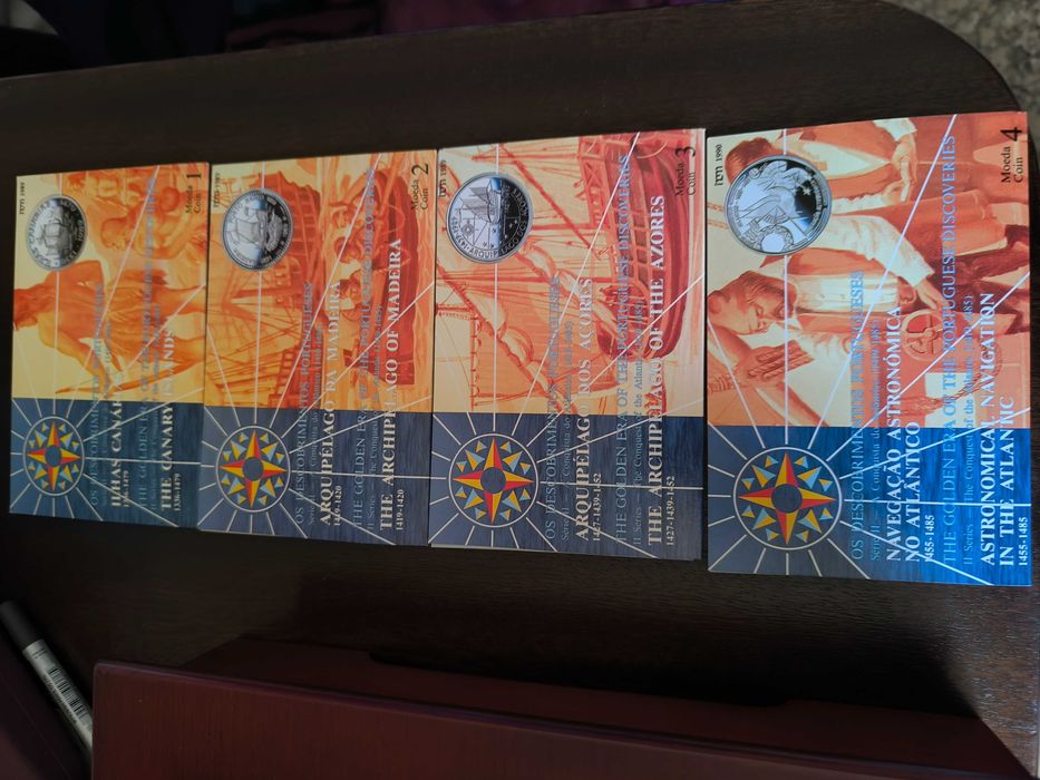 Coleção de moedas Descobrimentos Portugueses prata BNC - as 11 séries (1988-2000)
