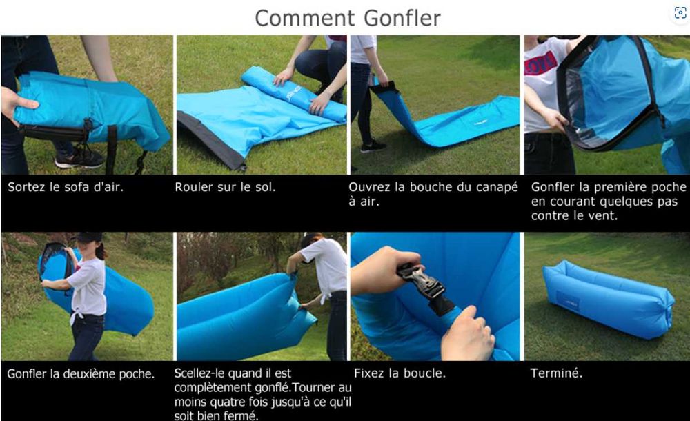 JSVER Inflatable Lounger / Sofá Insuflável – Novo--