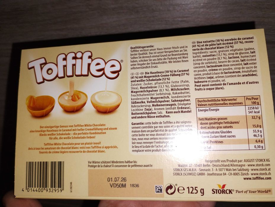 Toffifee White Chocolate z Niemiec