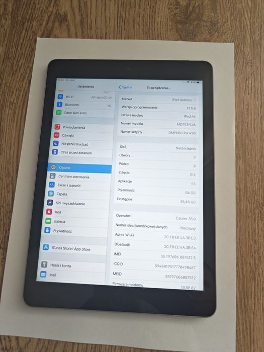 Apple iPad Air 1gen 64GB Wifi + Cellular Space Gray MD793FD/A