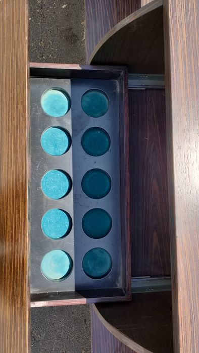 Low cabinet, used, veneered in wenge, with 2 storage modules, see description64286465303425123